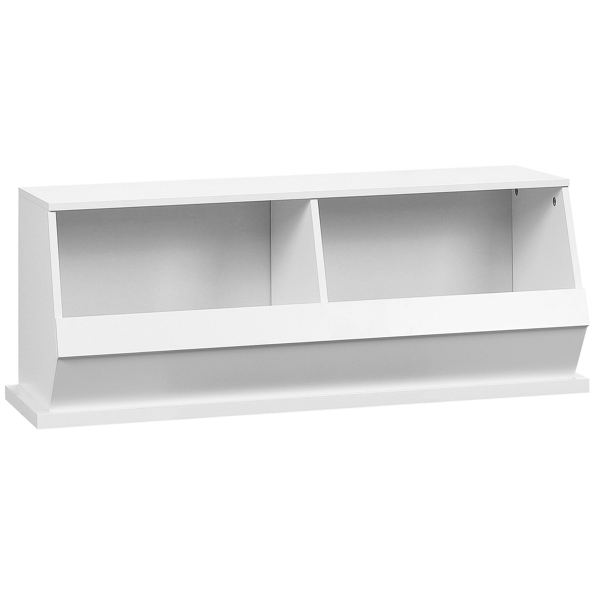 2 Cube Storage Unit Display Storage Cabinet with 2 Compartments for Living Room Closet Bedroom Play Room White-0