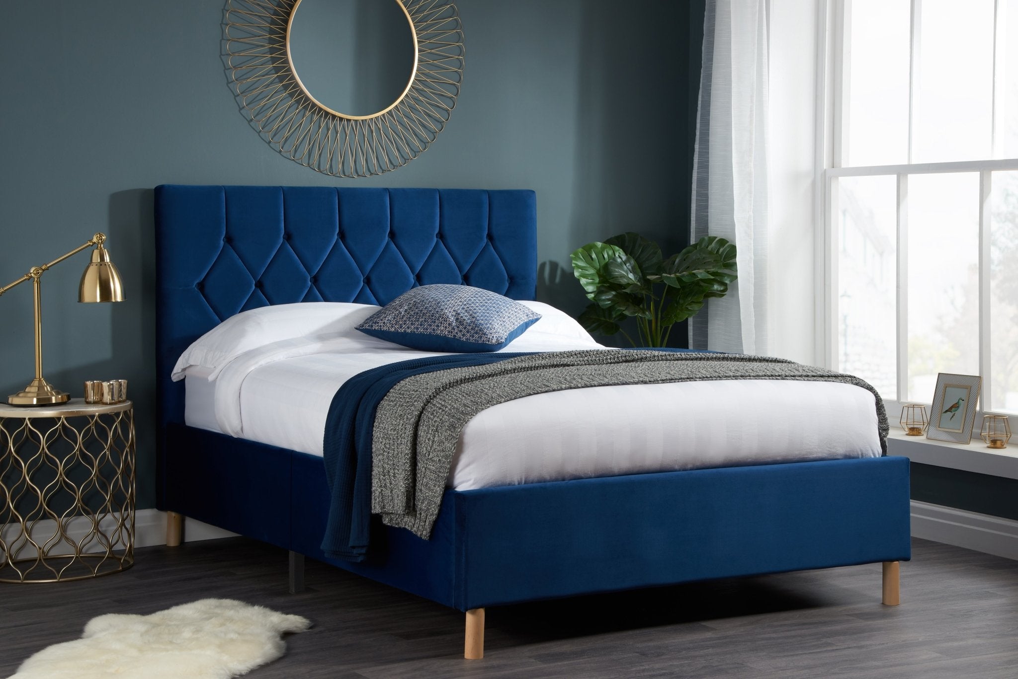 Loxley Double Bed Blue-0