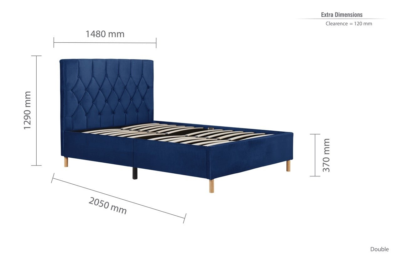 Loxley Double Bed Blue-1