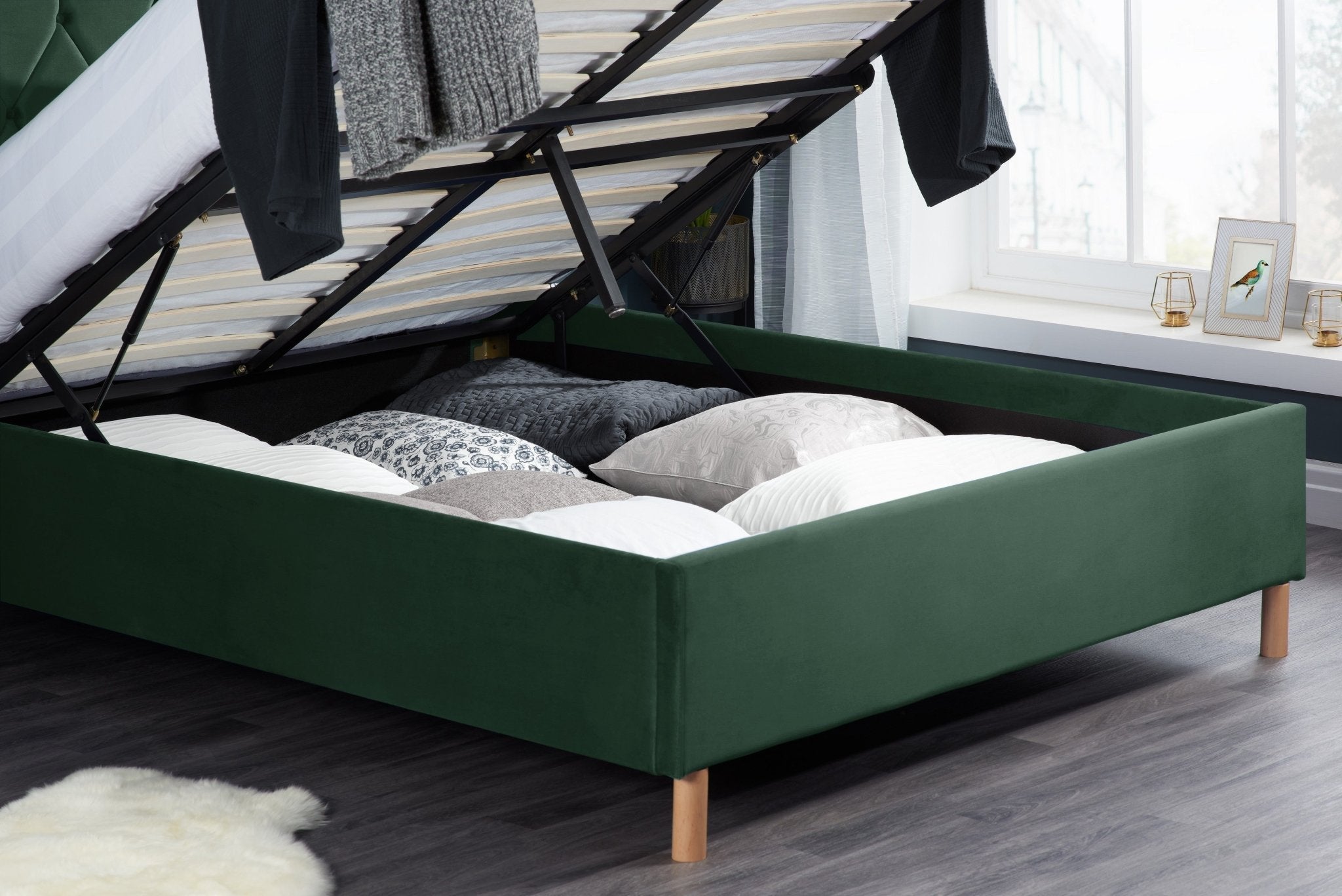 Loxley King Ottoman Bed Green-3