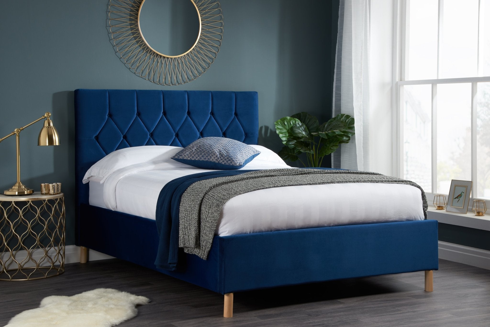 Loxley Small Double Ottoman Bed Blue-0