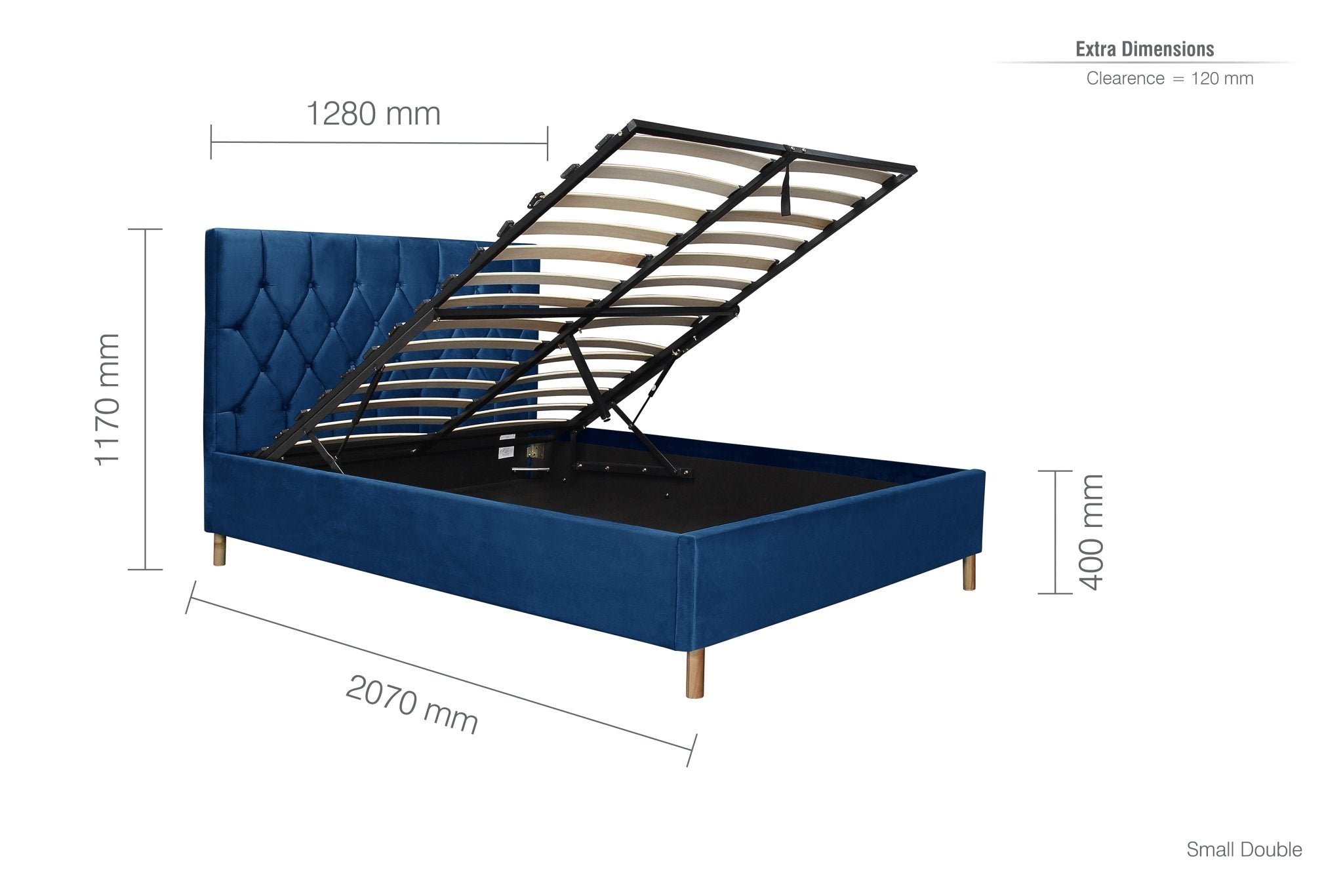 Loxley Small Double Ottoman Bed Blue-1