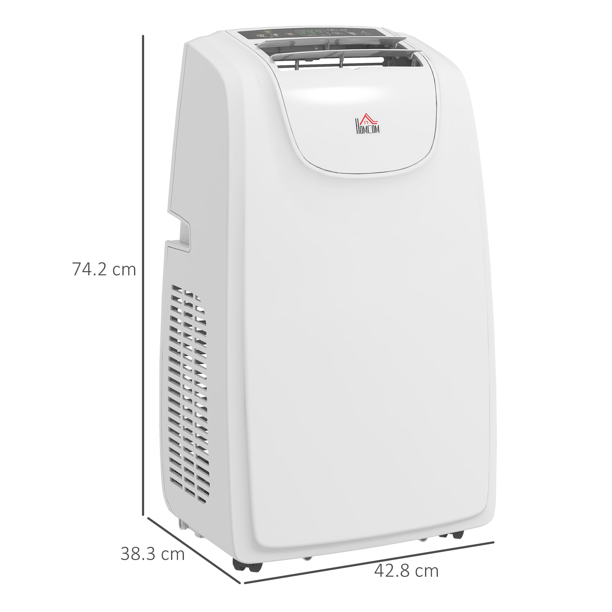 12,000 BTU Mobile Air Conditioner for Room up to 28m², with Dehumidifier, Quiet Mode, 24H Timer, Wheels, Child Lock-2