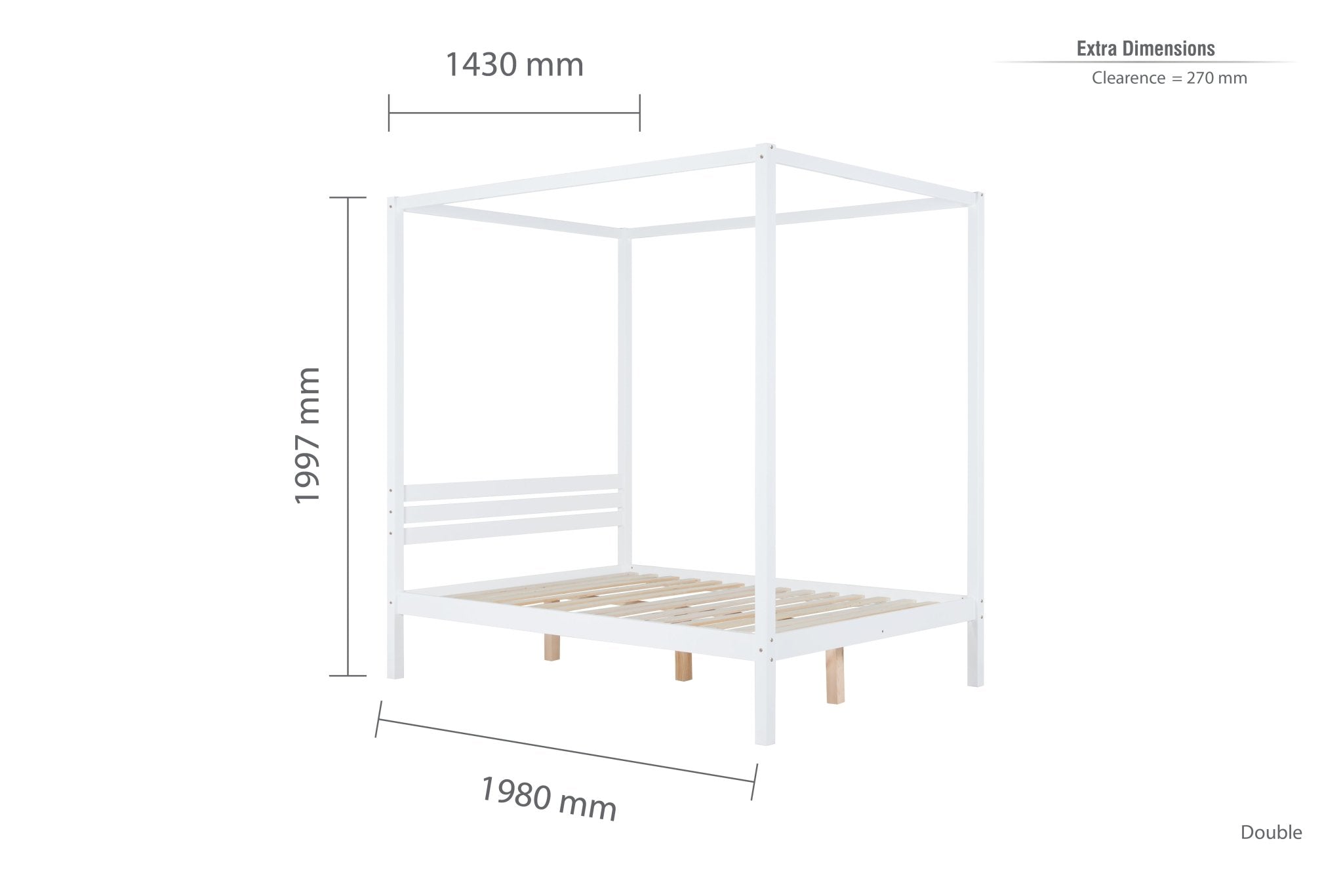 Mercia Four Poster Double Bed White-1