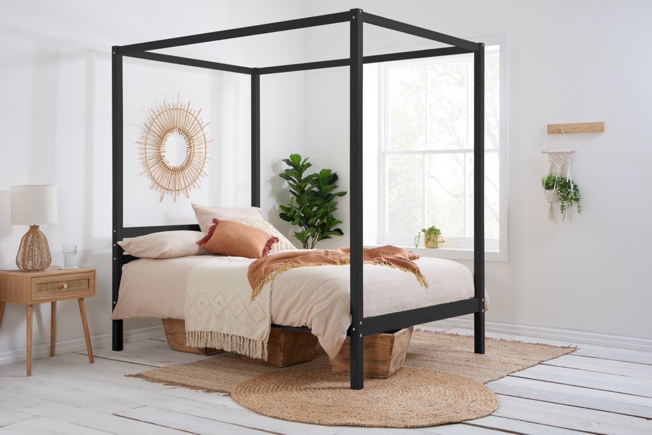 Mercia Four Poster King Bed Black-4