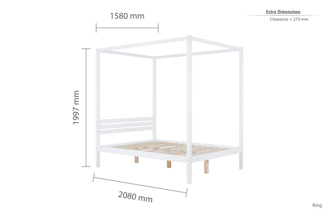 Mercia Four Poster King Bed White-1