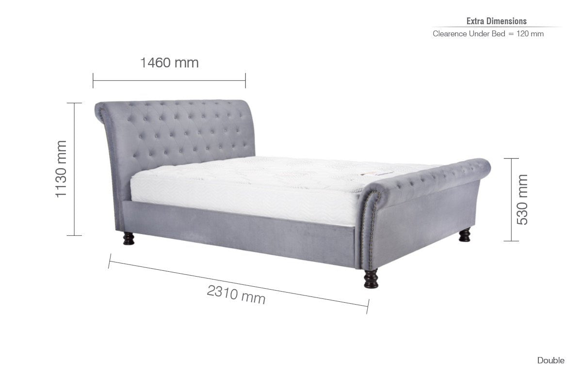 Opulence Double Bed Grey-1