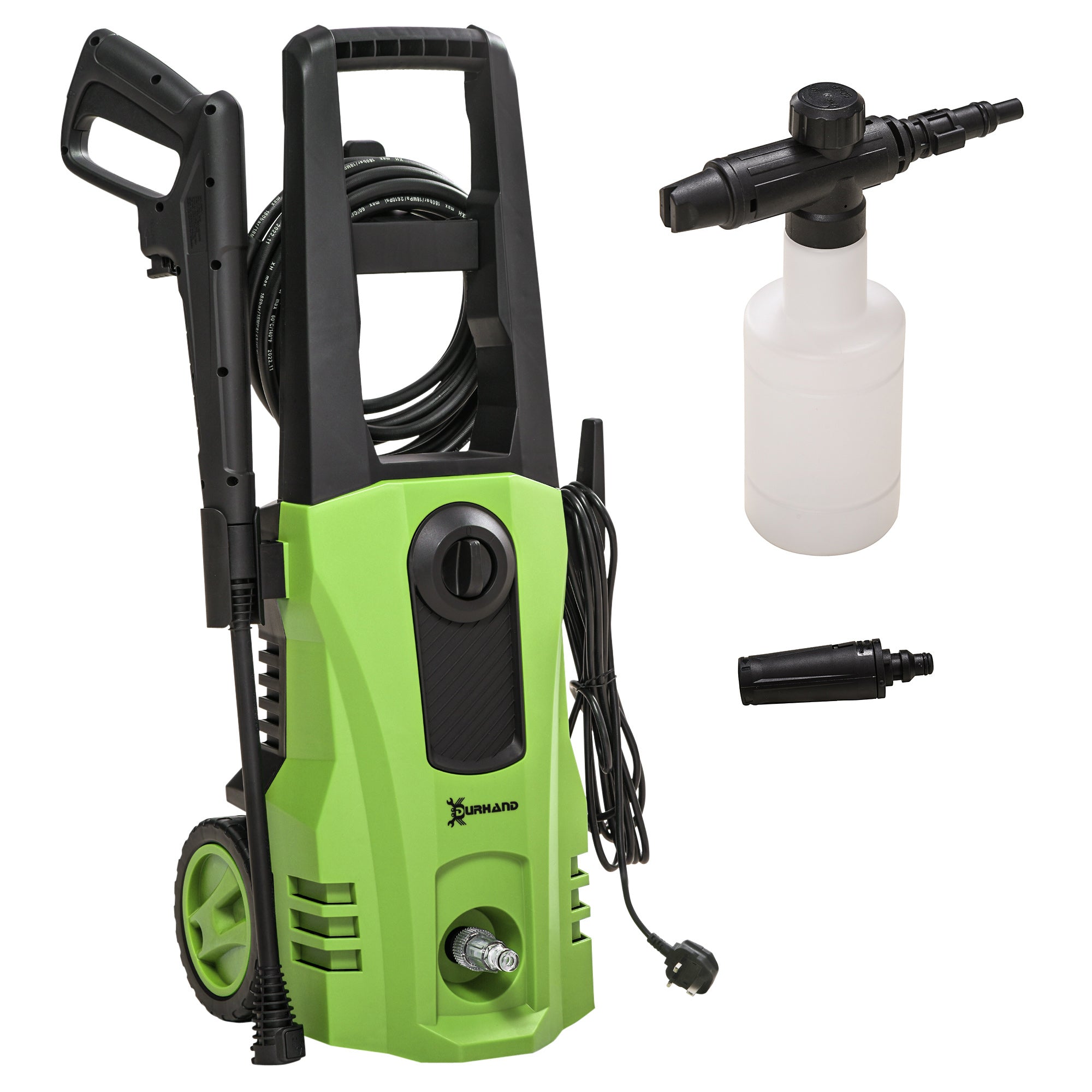 1800W High Pressure Washer, 150 Bar Pressure, 510 L/h Flow, High-Performance Portable Power Washer Jet Wash Cleaner for Garden, Car, Green-0