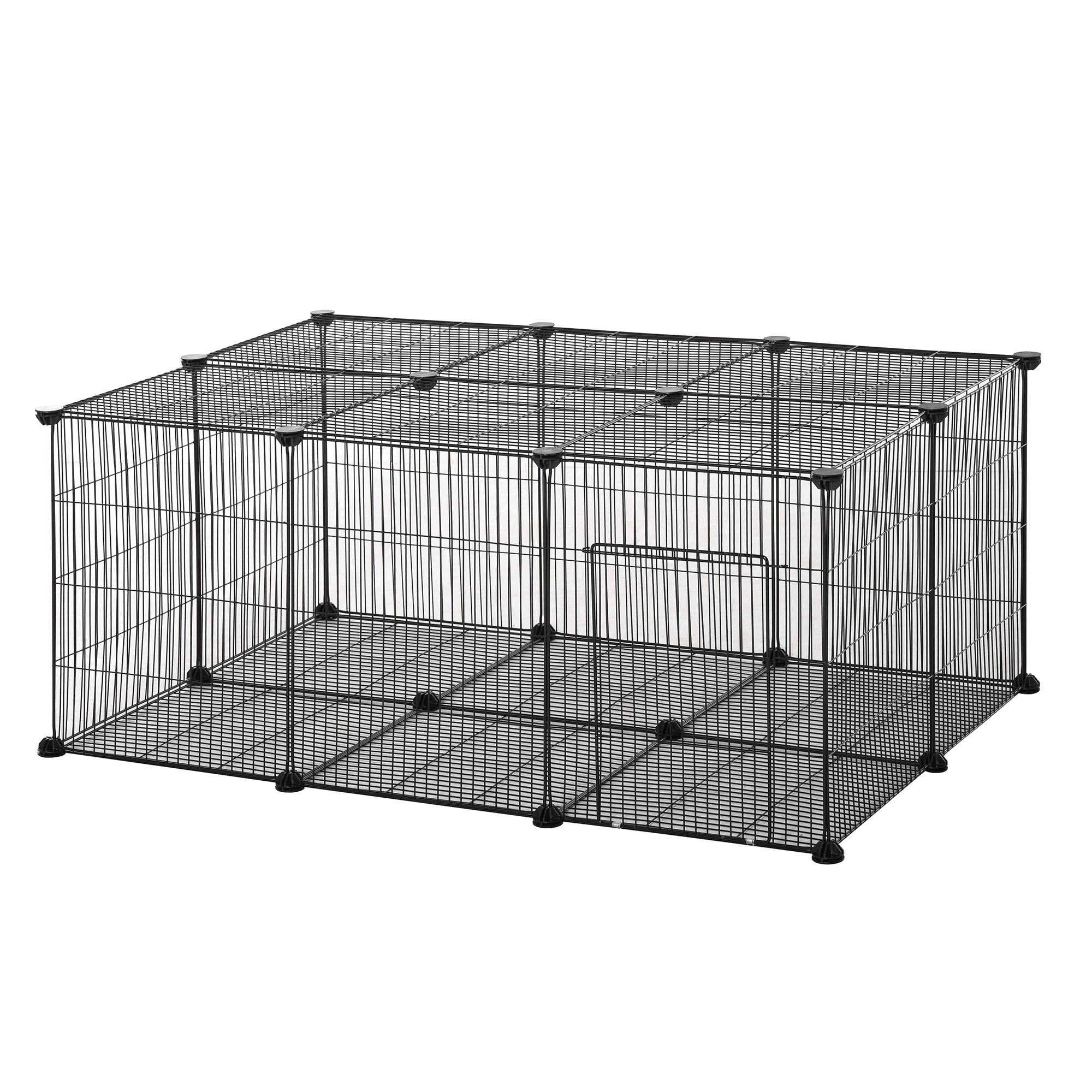 Pet Playpen DIY Small Animal Cage Metal Fence with Door, 22 Pieces, for Bunny Chinchilla Hedgehog Guinea Pig-0