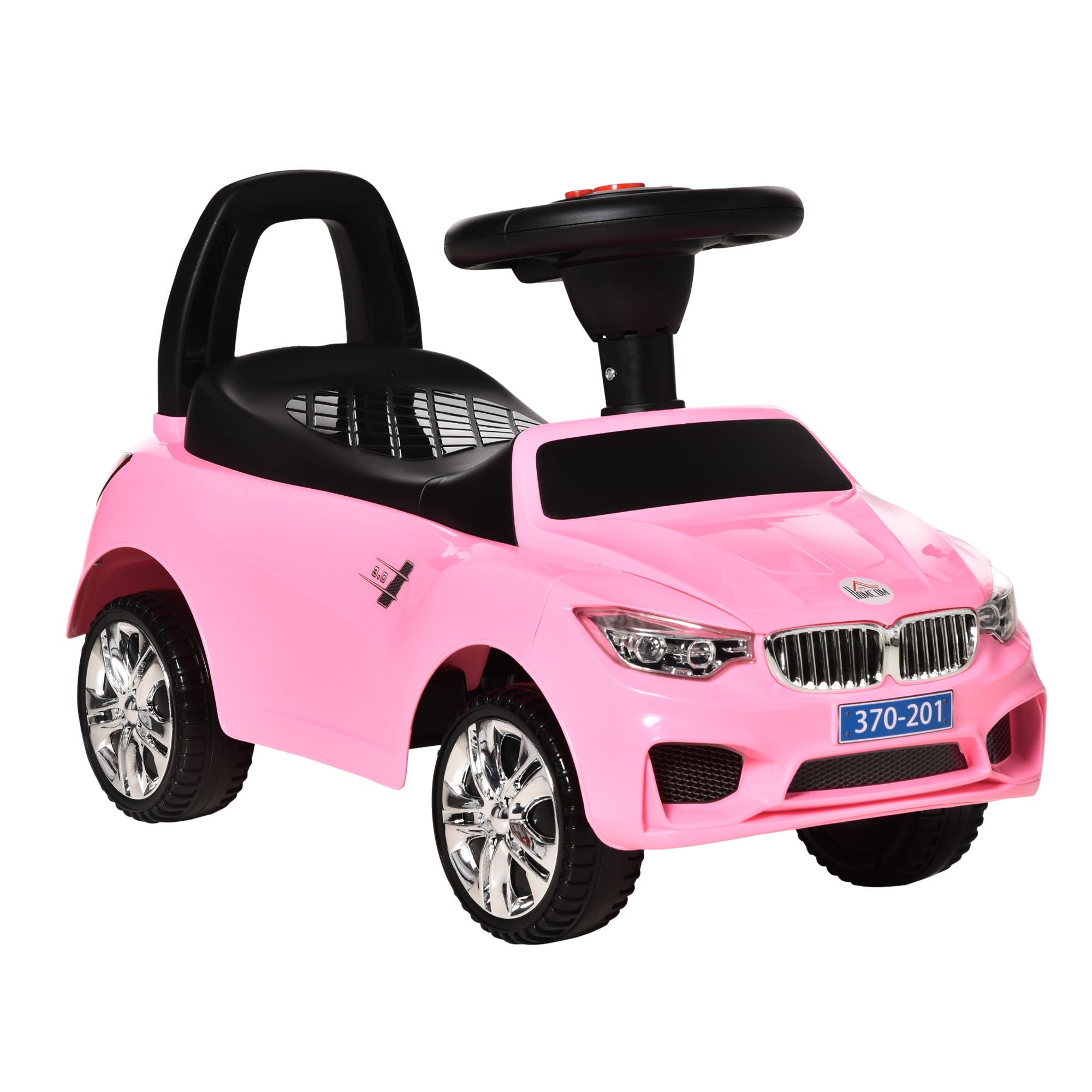 Ride on Sliding Car Baby Toddler Foot to Floor Slider Stroller w/ Horn Music Working Lights Hidden Storage Big Steering Wheel Pink-0