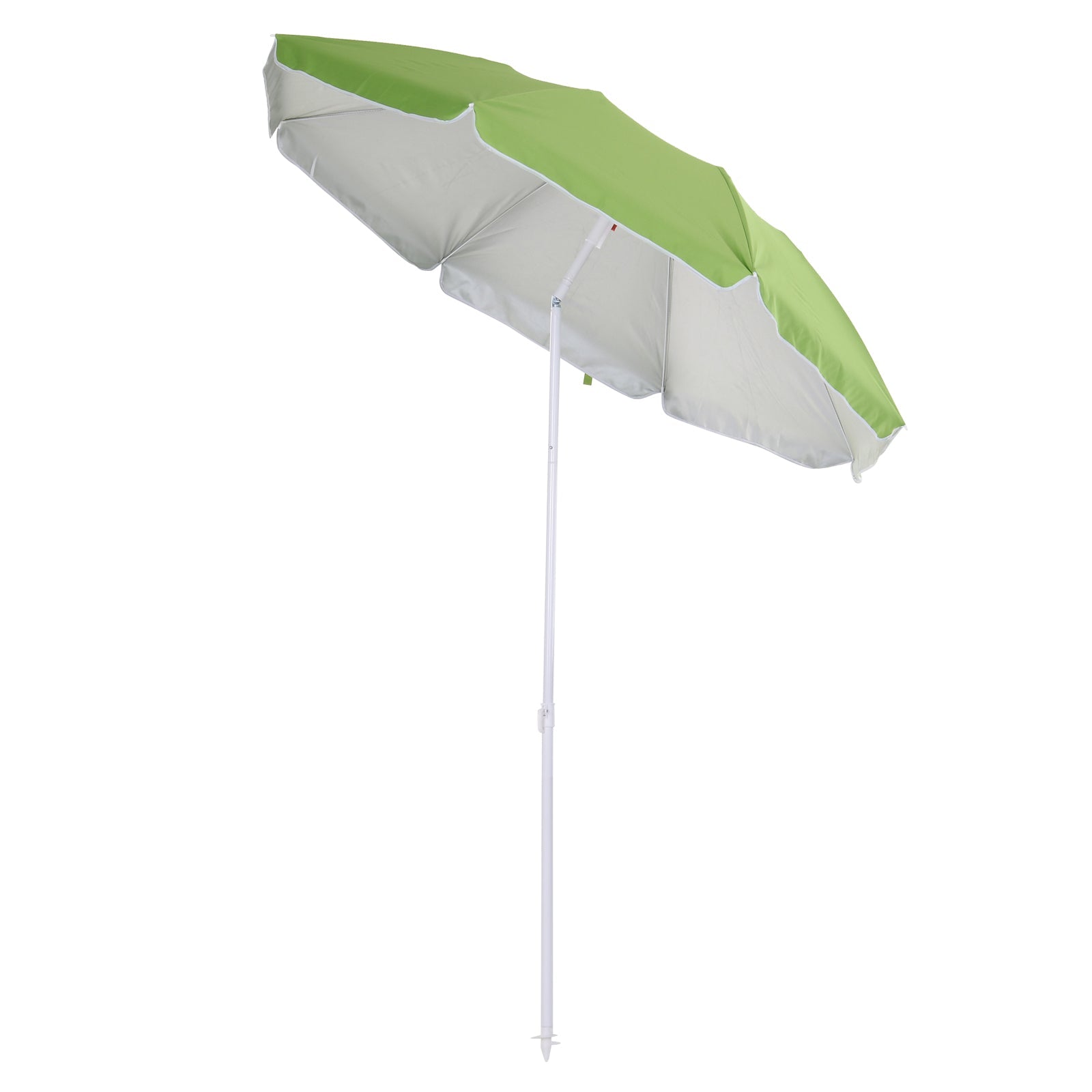 1.7m x 2m Tilted Steel Frame Beach Parasol Green-0