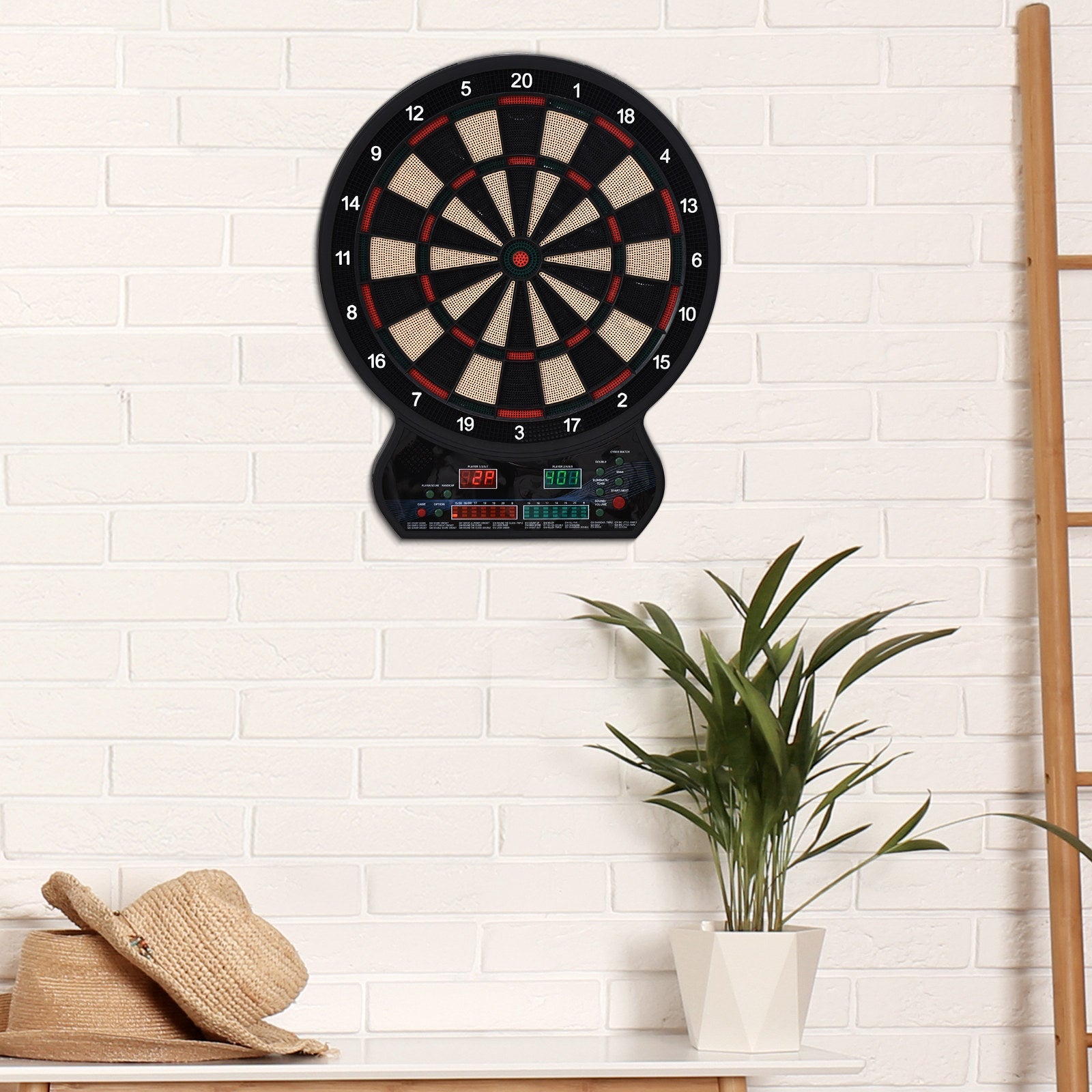 LED Dartboard Electronic Scoreboard 8 Players 27 Games Family Fun w/ 12 Darts 30 Heads Home Office Classic Game-1