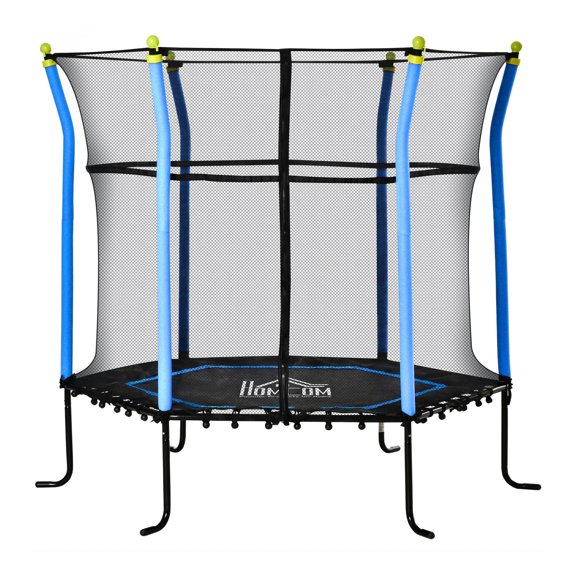 5.2FT / 63 Inch Kids Trampoline With Enclosure Net Mini Indoor Outdoor Trampolines for Child Toddler Age 3 - 10 Years Blue-0