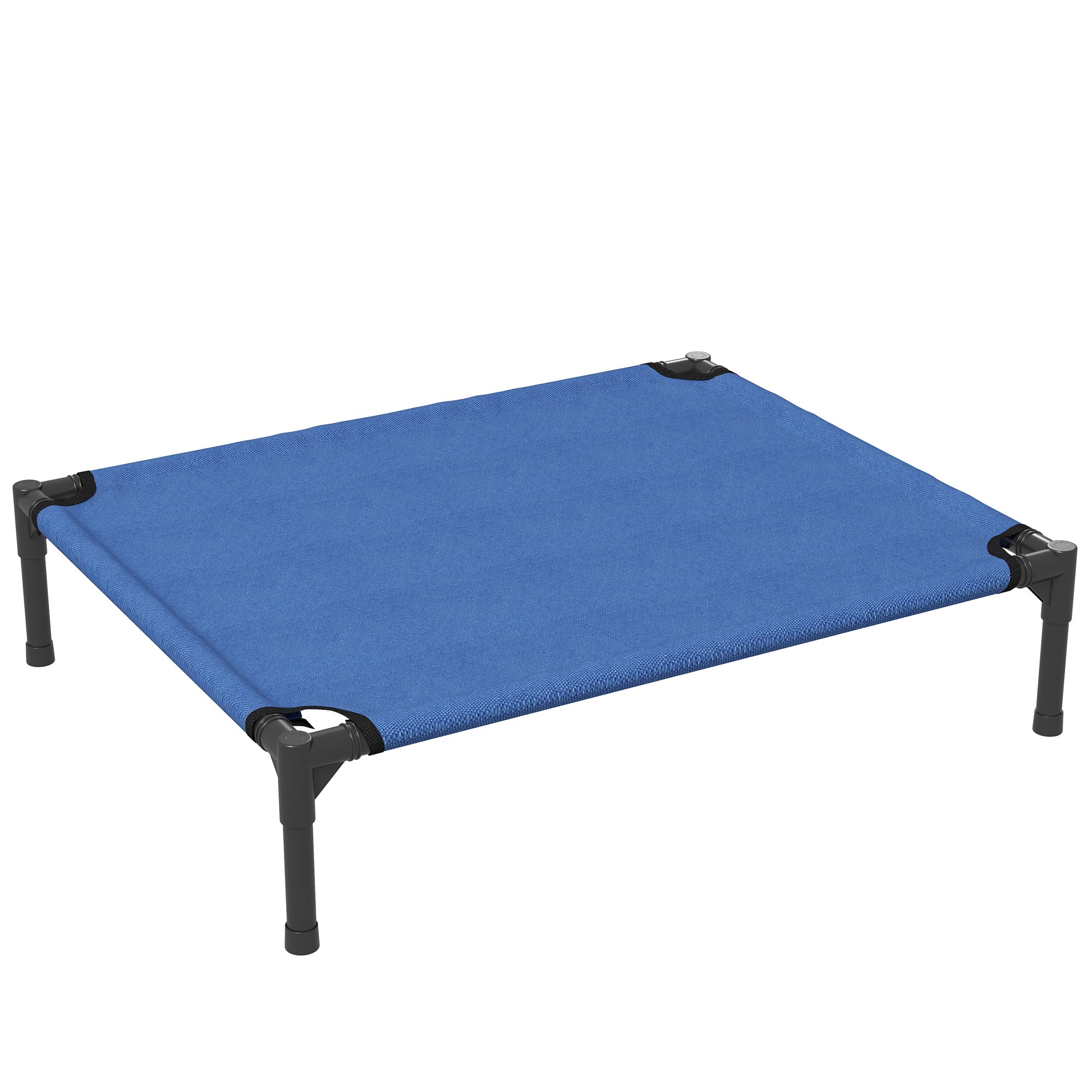 Elevated Pet Bed Portable Camping Raised Dog Bed w/ Metal Frame Blue (Medium)-0