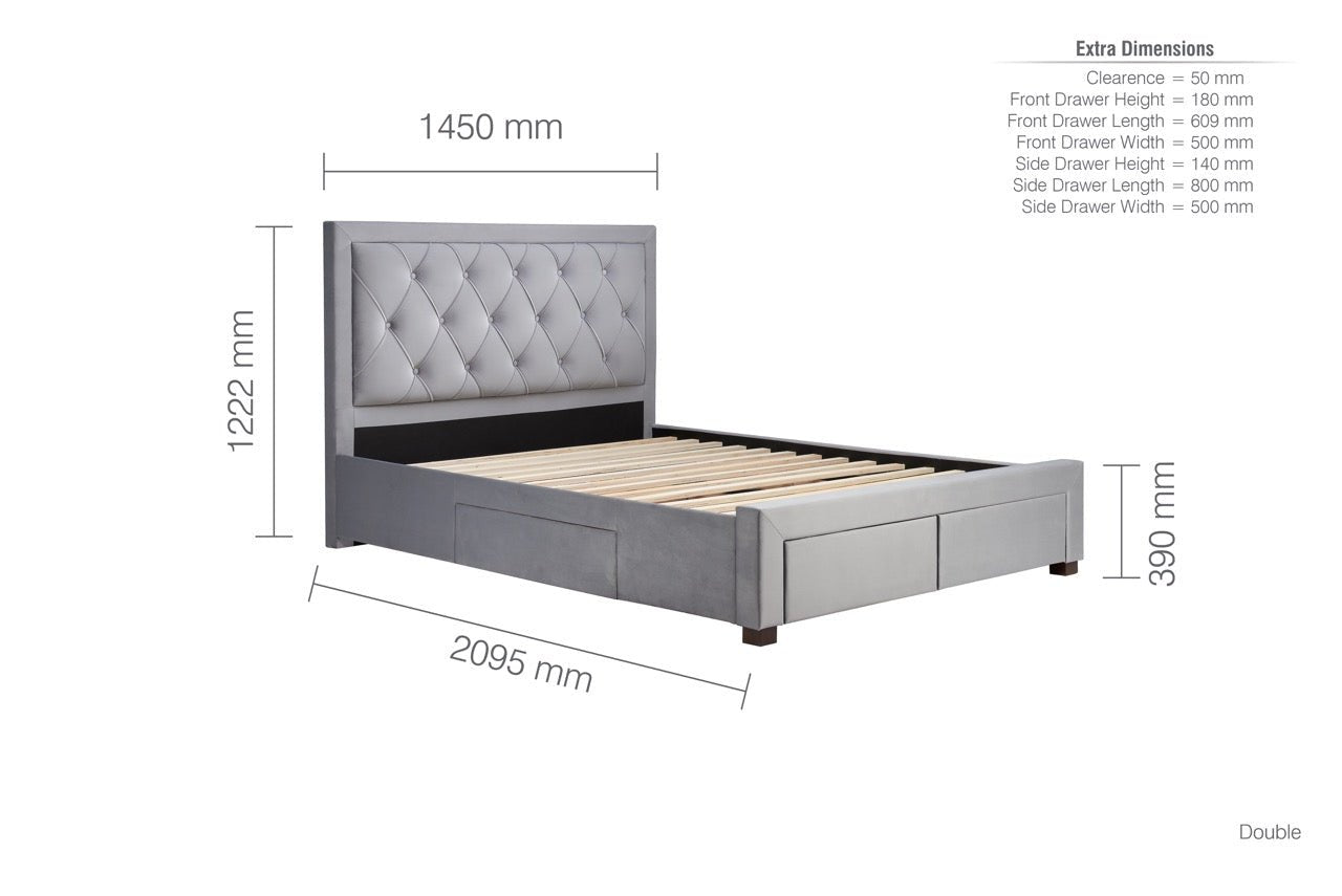 Woodbury Double Bed Grey-1