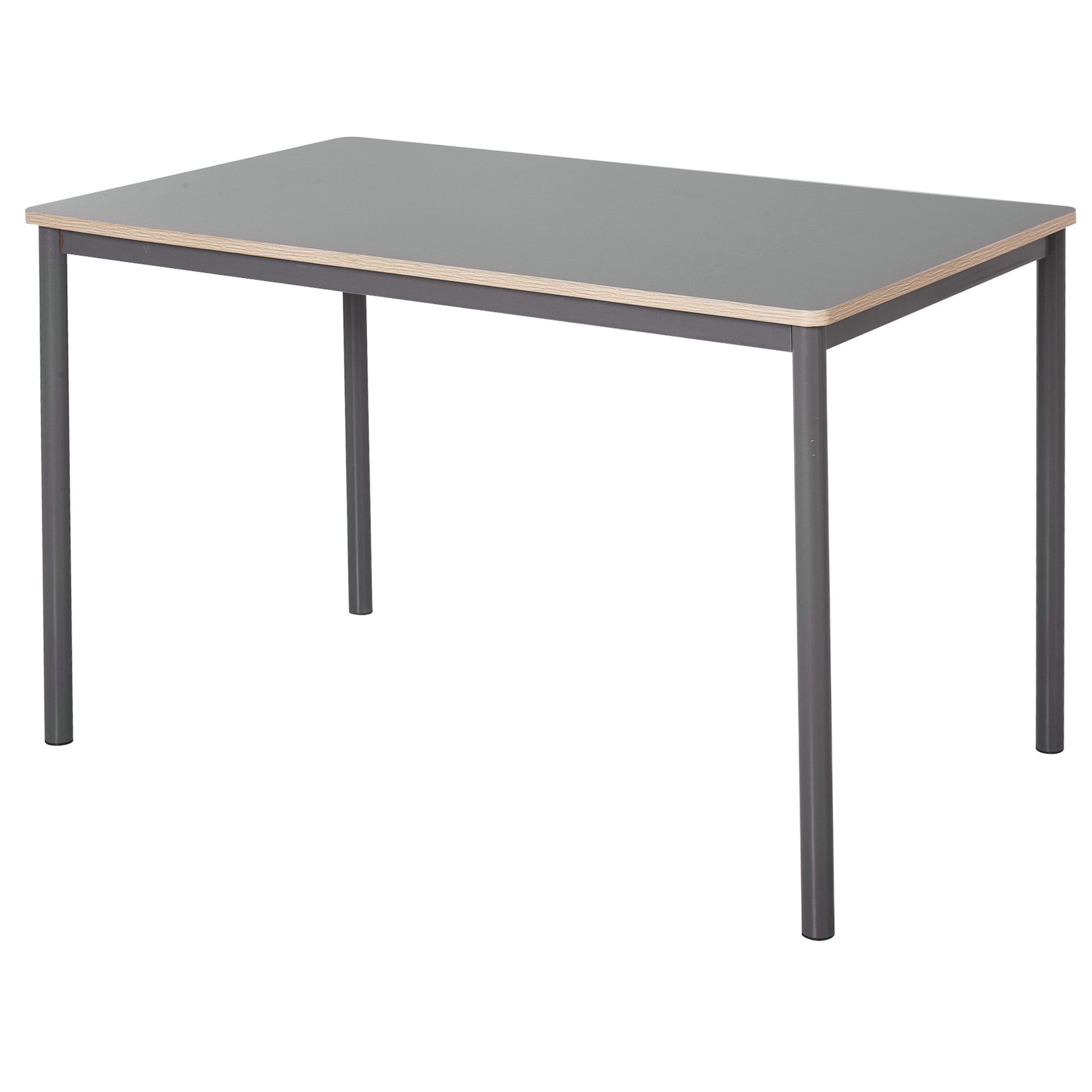 120cm Minimalistic Dining Table w/ Steel Frame Foot Pads Simple Rectangle Style Home Dining Working Display Grey-0