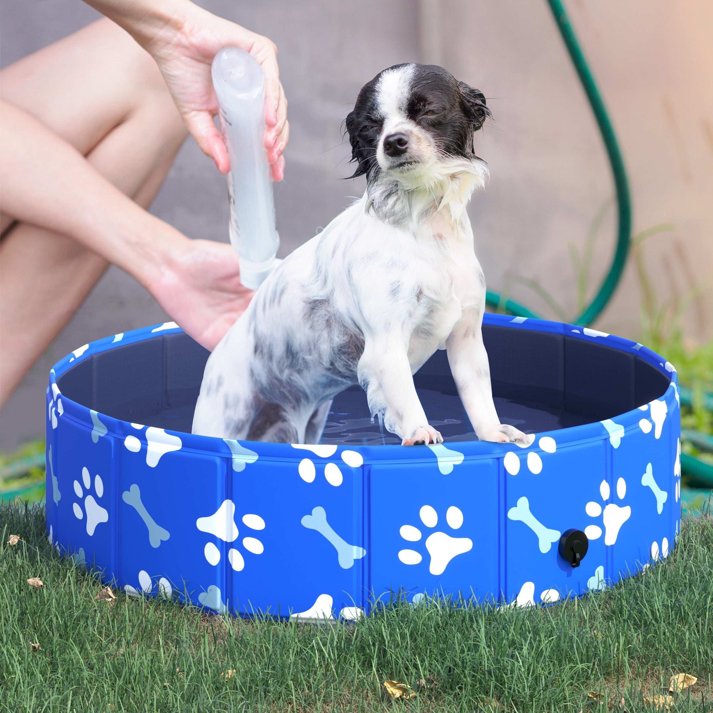 Dog Swimming Pool Foldable Pet Bathing Shower Tub Padding Pool Dog Cat Puppy Washer Indoor/Outdoor ?80 x 20H cm XS Sized-1