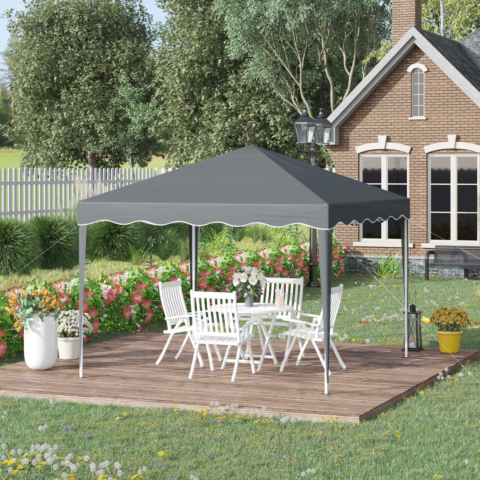 3 x 3m Pop Up Gazebo, Outdoor Camping Gazebo Party Tent with Carry Bag-1