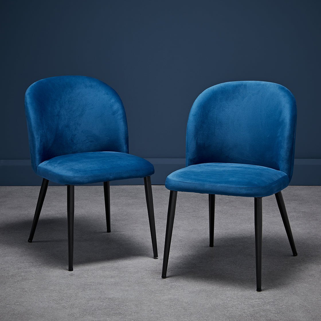 Zara Dining Chair Blue (Pack of 2)-2